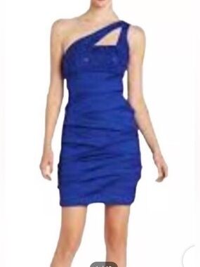 Hailey Logan size large
One-Shoulder
Cobalt Blue
Lace Wrap Dress